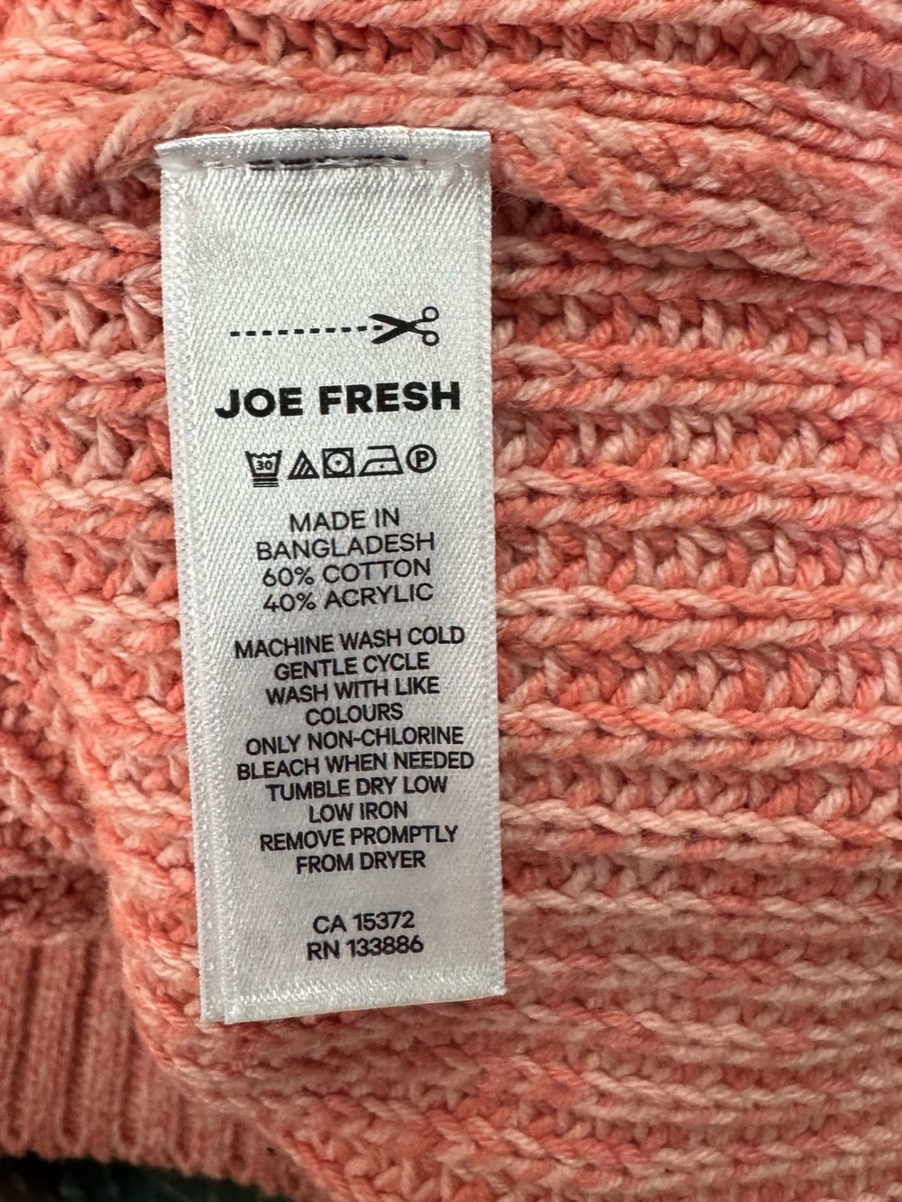 Joe Fresh Coral Knit Button-Front V-Neck Vest - Picture 4 of 5